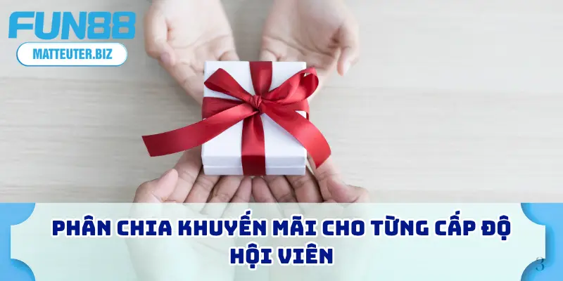 Khuyến Mãi FUN88 Mới Nhất - Thưởng Độc Quyền Không Giới Hạn 3 Phân chia khuyến mãi cho từng cấp độ hội viên